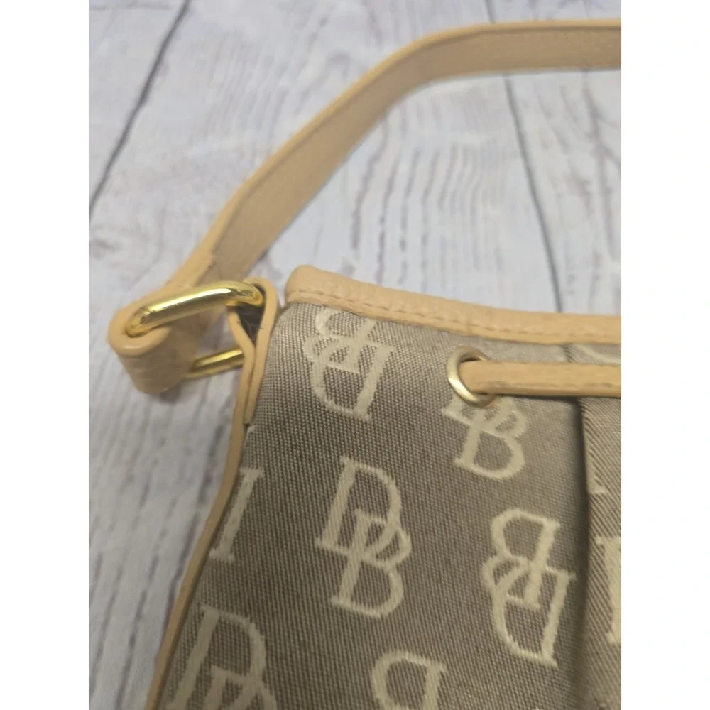 Vintage Dooney & Bourke 1975 Signature Monogram Purse – Gray/Blue Canvas